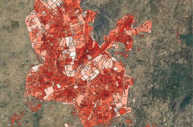 Zoom on settlement density in a Nigerian town
 (credit:Diginove)